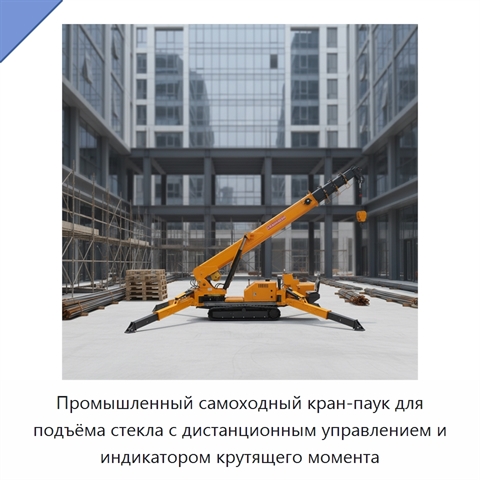 Промышленный самоходный кран-паук для подъёма стекла с дистанционным управлением и индикатором крутящего момента