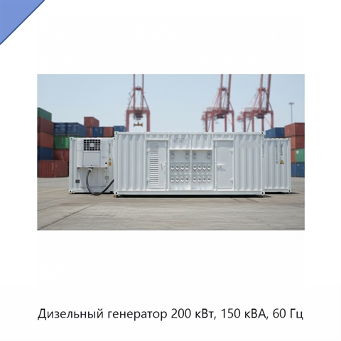 Дизельный генератор 200 кВт, 150 кВА, 60 Гц