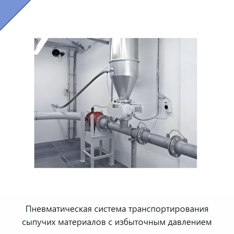 Пневматическая система транспортирования сыпучих материалов с избыточным давлением — Линии обработки металлоизделий