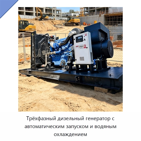 Трёхфазный дизельный генератор с автоматическим запуском и водяным охлаждением