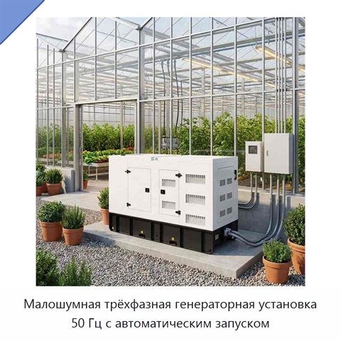 Малошумная трёхфазная генераторная установка 50 Гц с автоматическим запуском