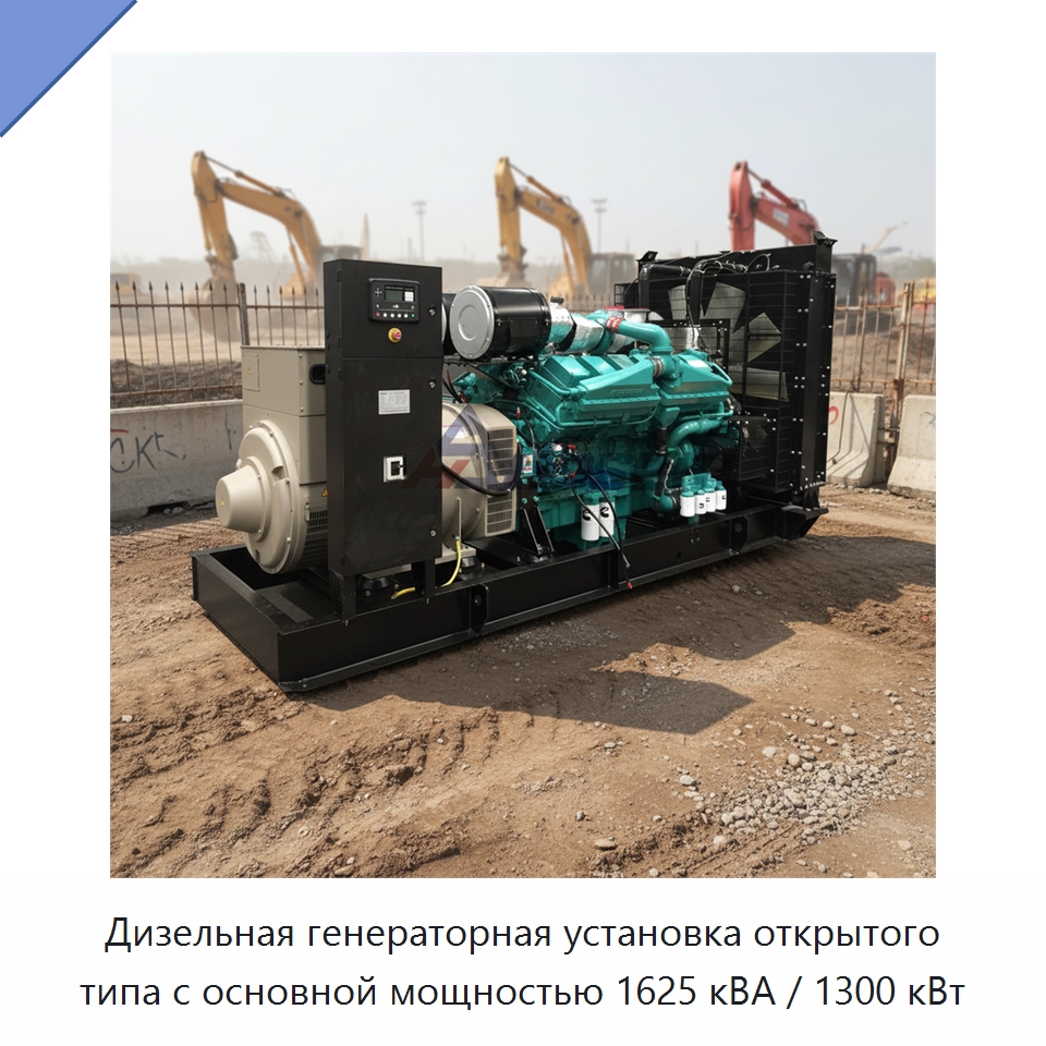Дизельная генераторная установка открытого типа с основной мощностью 1625 кВА / 1300 кВт — Дизельные генераторы
