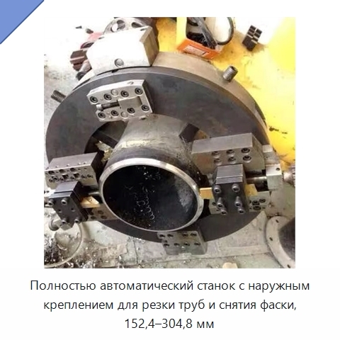 Полностью автоматический станок с наружным креплением для резки труб и снятия фаски, 152,4–304,8 мм