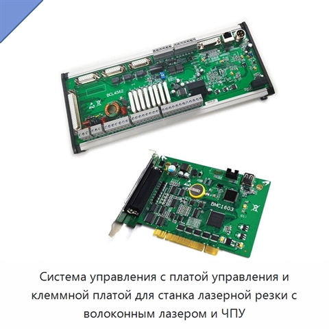 Система управления с платой управления и клеммной платой для станка лазерной резки с волоконным лазером и ЧПУ