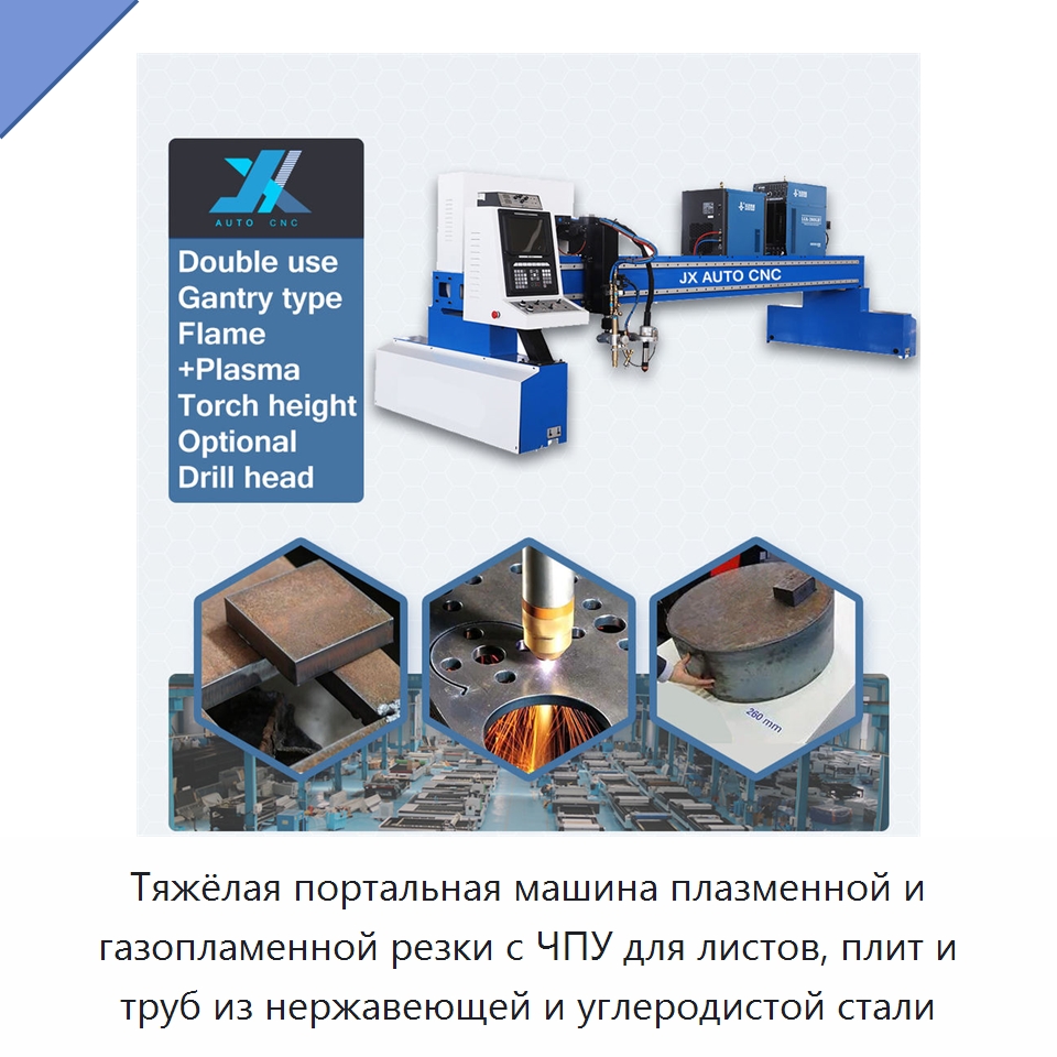 Тяжёлая портальная машина плазменной и газопламенной резки с ЧПУ для листов, плит и труб из нержавеющей и углеродистой стали — Металлорежущие станки