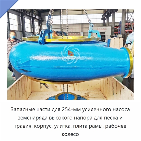 Запасные части для 254-мм усиленного насоса земснаряда высокого напора для песка и гравия: корпус, улитка, плита рамы, рабочее колесо