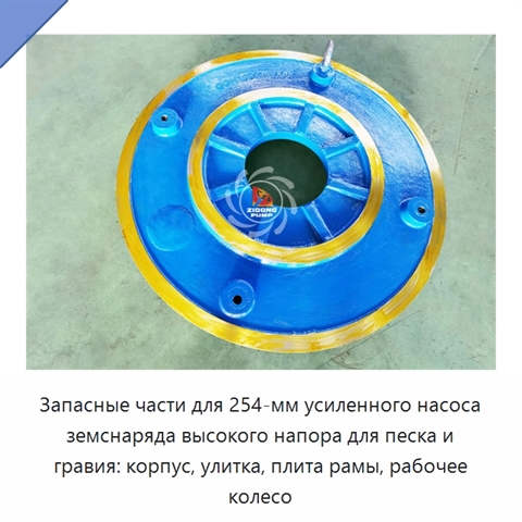 Запасные части для 254-мм усиленного насоса земснаряда высокого напора для песка и гравия: корпус, улитка, плита рамы, рабочее колесо
