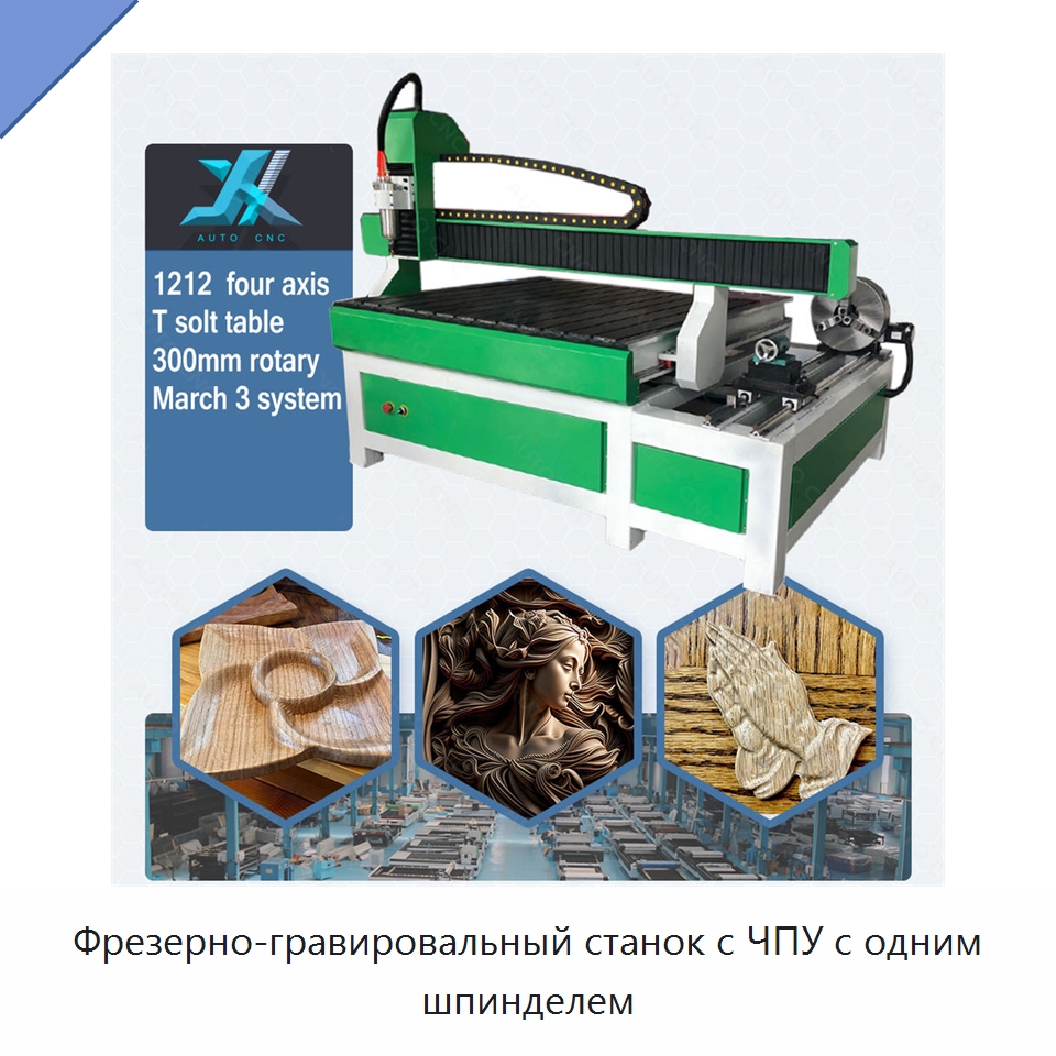 Фрезерно-гравировальный станок с ЧПУ с одним шпинделем — Фрезерные станки по дереву