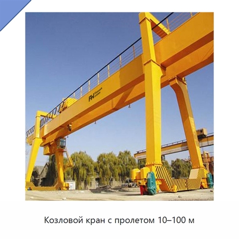 Козловой кран с пролетом 10–100 м