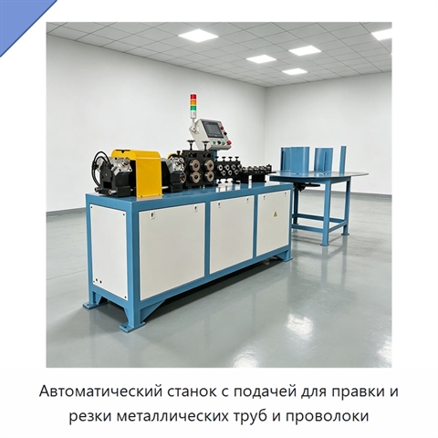 Автоматический станок с подачей для правки и резки металлических труб и проволоки