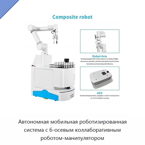 Автономная мобильная роботизированная система с 6-осевым коллаборативным роботом-манипулятором