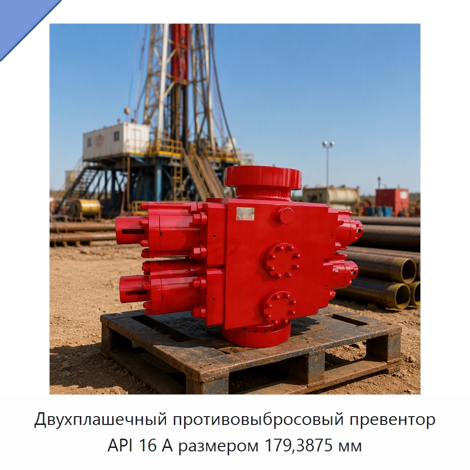 Двухплашечный противовыбросовый превентор API 16 А размером 179,3875 мм — Нефтепромысловое оборудование