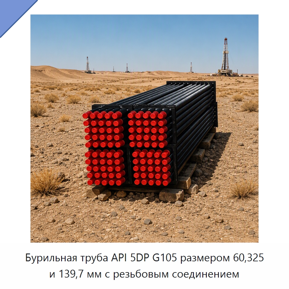 Бурильная труба API 5DP G105 размером 60,325 и 139,7 мм с резьбовым соединением — Нефтепромысловое оборудование