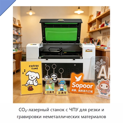 CO₂-лазерный станок с ЧПУ для резки и гравировки неметаллических материалов