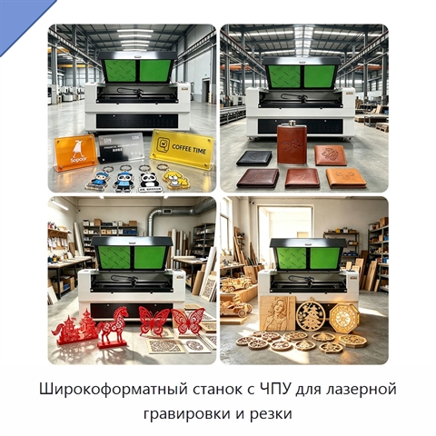 Широкоформатный станок с ЧПУ для лазерной гравировки и резки