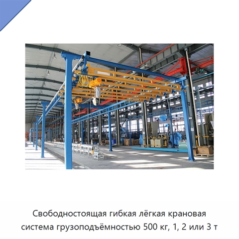 Свободностоящая гибкая лёгкая крановая система грузоподъёмностью 500 кг, 1, 2 или 3 т