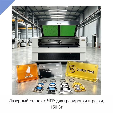 Лазерный станок с ЧПУ для гравировки и резки, 150 Вт