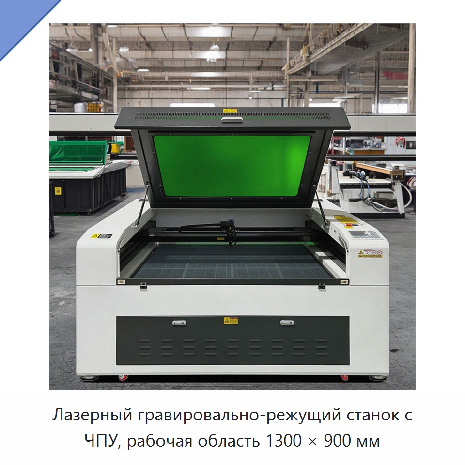Лазерный гравировально-режущий станок с ЧПУ, рабочая область 1300 × 900 мм — Лазерные гравировальные станки