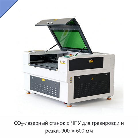CO₂-лазерный станок с ЧПУ для гравировки и резки, 900 × 600 мм