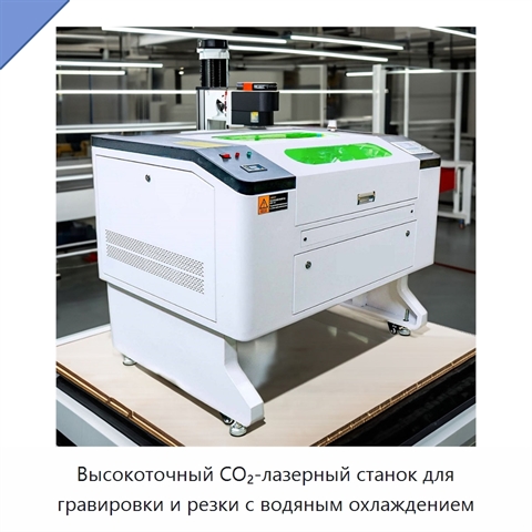 Высокоточный CO₂-лазерный станок для гравировки и резки с водяным охлаждением
