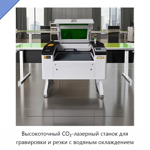 Высокоточный CO₂-лазерный станок для гравировки и резки с водяным охлаждением