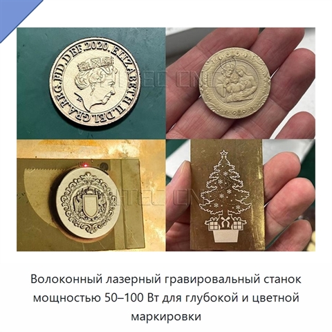 Волоконный лазерный гравировальный станок мощностью 50–100 Вт для глубокой и цветной маркировки