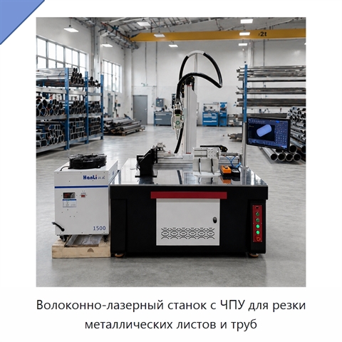 Волоконно-лазерный станок с ЧПУ для резки металлических листов и труб