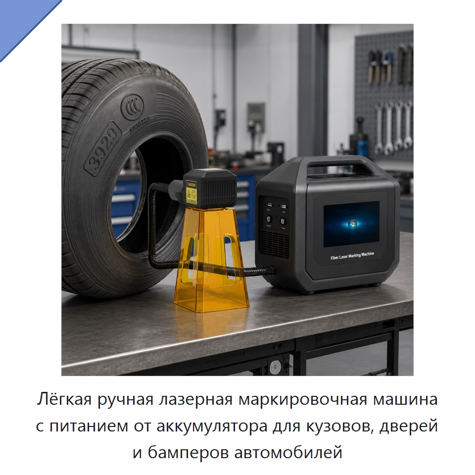 Лёгкая ручная лазерная маркировочная машина с питанием от аккумулятора для кузовов, дверей и бамперов автомобилей — Лазерные маркировочные станки