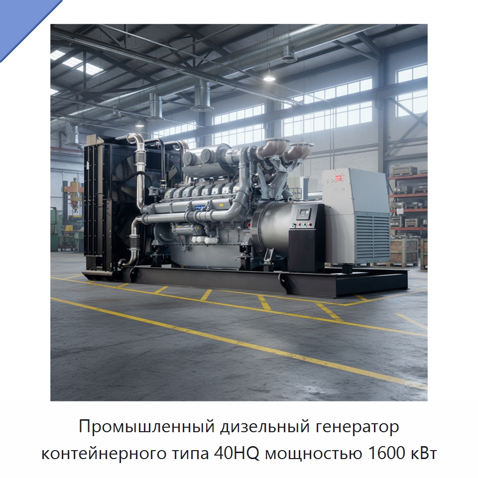Промышленный дизельный генератор контейнерного типа 40HQ мощностью 1600 кВт — Дизельные генераторы