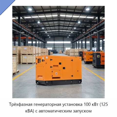 Трёхфазная генераторная установка 100 кВт (125 кВА) с автоматическим запуском