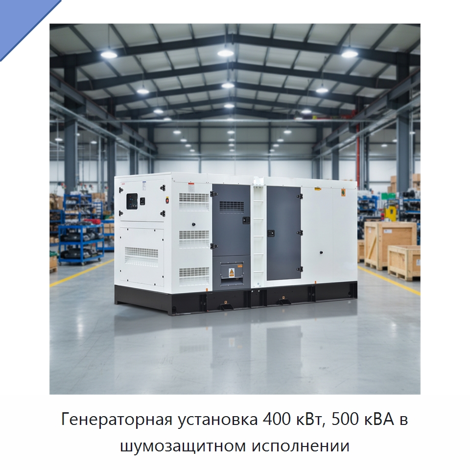 Генераторная установка 400 кВт, 500 кВА в шумозащитном исполнении