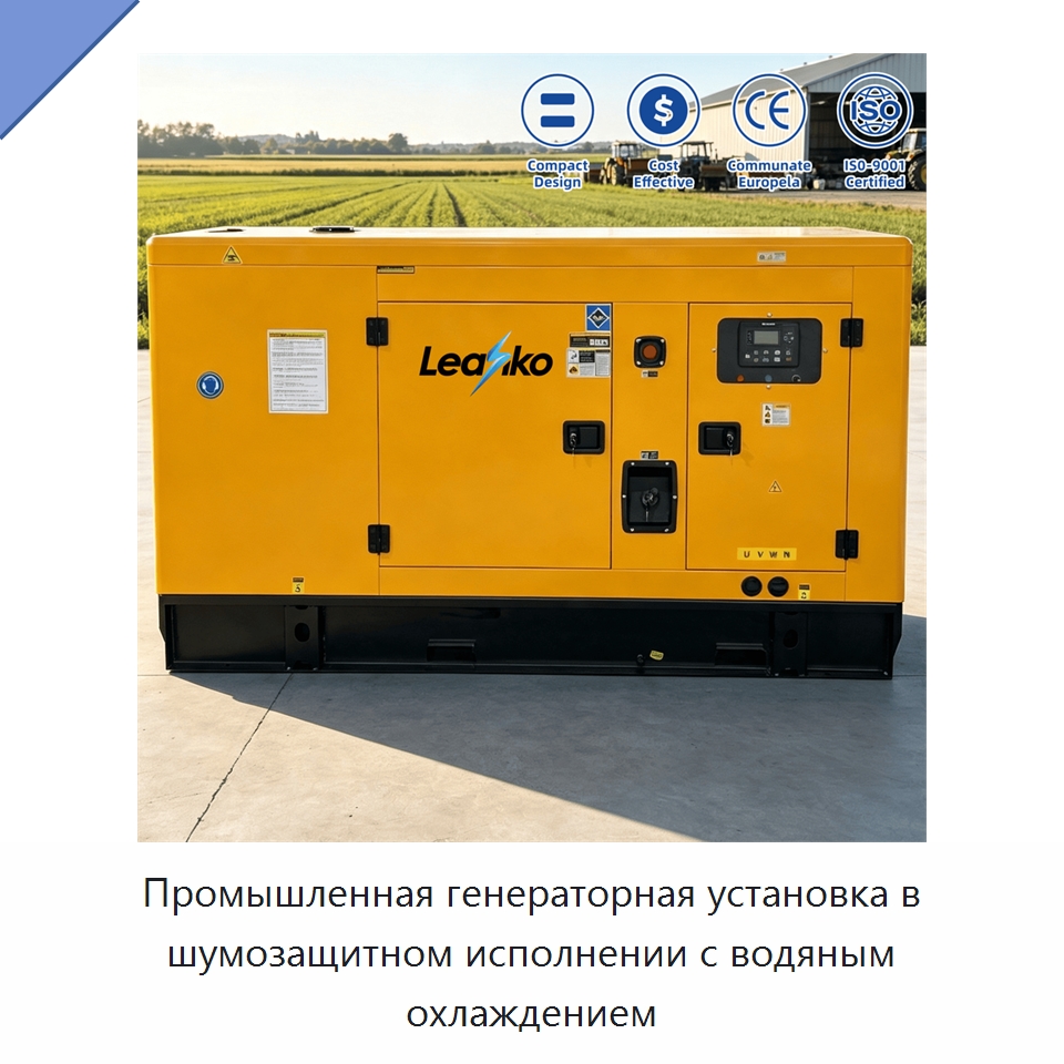 Промышленная генераторная установка в шумозащитном исполнении с водяным охлаждением — Дизельные генераторы