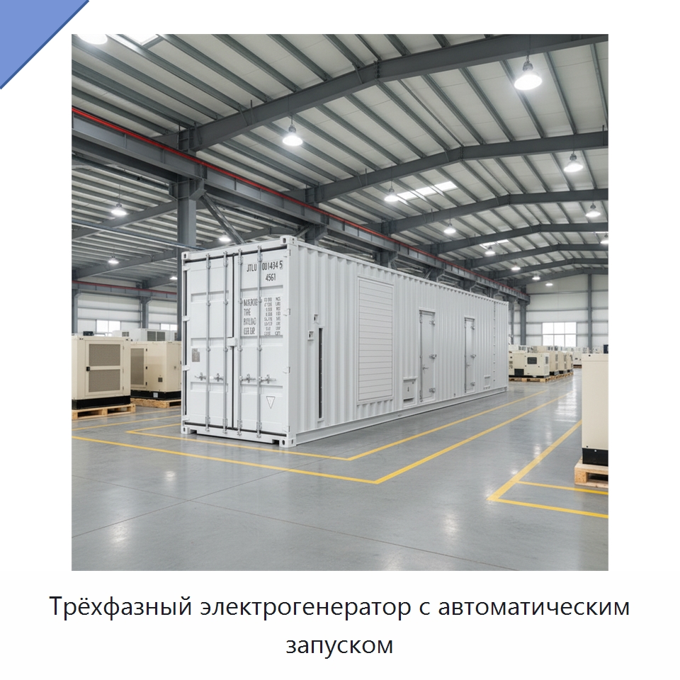 Трёхфазный электрогенератор с автоматическим запуском — Дизельные генераторы