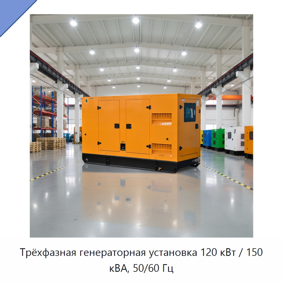 Трёхфазная генераторная установка 120 кВт / 150 кВА, 50/60 Гц — Дизельные генераторы