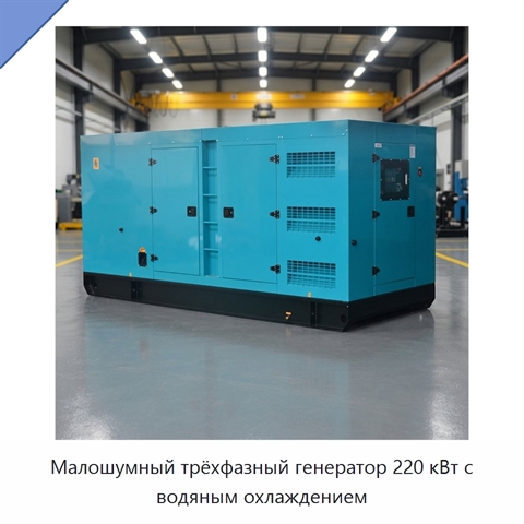 Малошумный трёхфазный генератор 220 кВт с водяным охлаждением