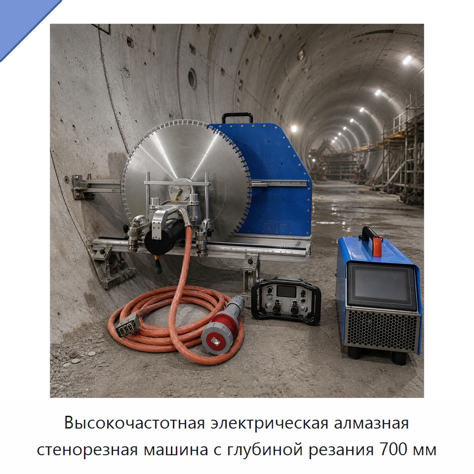 Высокочастотная электрическая алмазная стенорезная машина с глубиной резания 700 мм — Дорожная техника