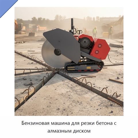 Бензиновая машина для резки бетона с алмазным диском