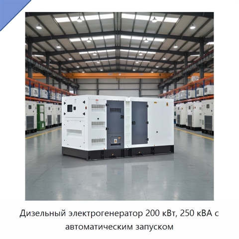 Дизельный электрогенератор 200 кВт, 250 кВА с автоматическим запуском