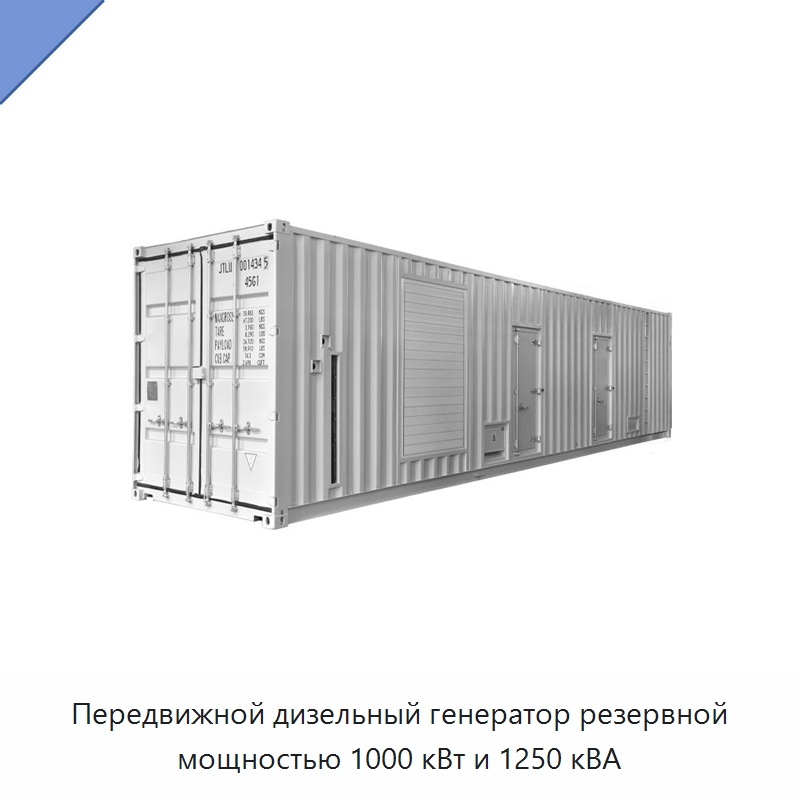 Передвижной дизельный генератор резервной мощностью 1000 кВт и 1250 кВА — Дизельные генераторы