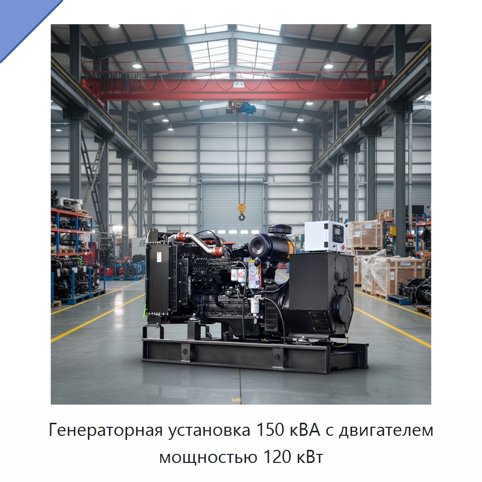 Генераторная установка 150 кВА с двигателем мощностью 120 кВт — Дизельные генераторы