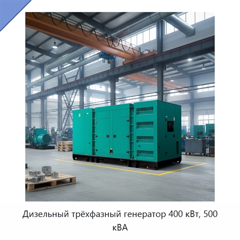 Дизельный трёхфазный генератор 400 кВт, 500 кВА