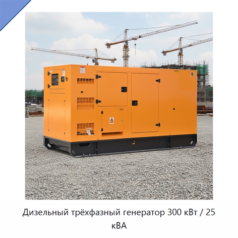 Дизельный трёхфазный генератор 300 кВт / 25 кВА