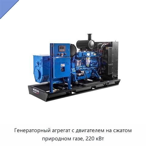Генераторный агрегат с двигателем на сжатом природном газе, 220 кВт