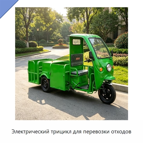 Электрический трицикл для перевозки отходов
