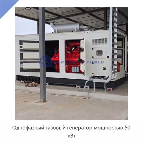 Однофазный газовый генератор мощностью 50 кВт