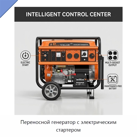 Переносной генератор с электрическим стартером