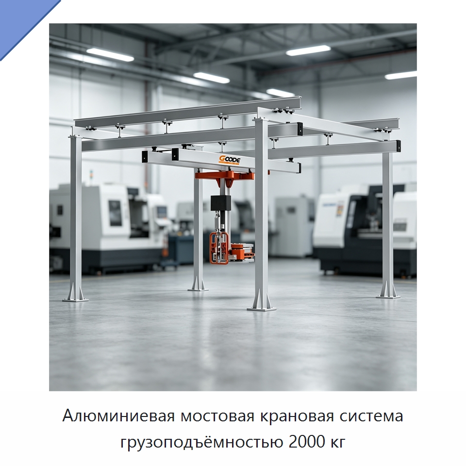Алюминиевая мостовая крановая система грузоподъёмностью 2000 кг — Краны
