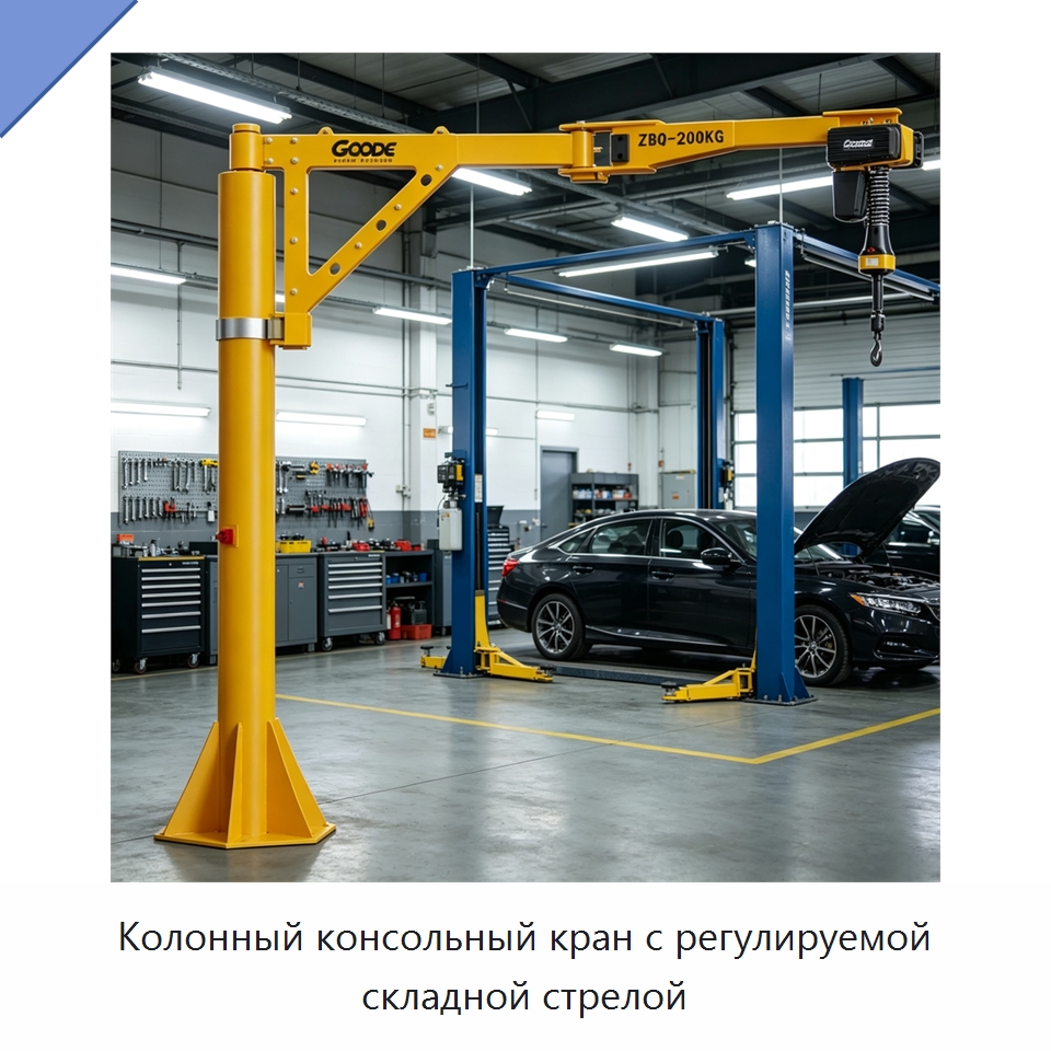 Колонный консольный кран с регулируемой складной стрелой — Электротали