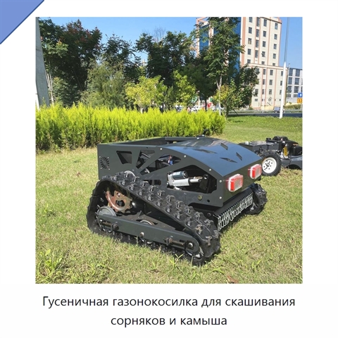 Гусеничная газонокосилка для скашивания сорняков и камыша