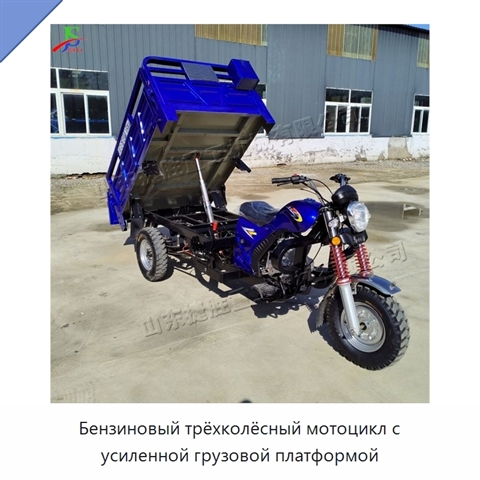 Бензиновый трёхколёсный мотоцикл с усиленной грузовой платформой